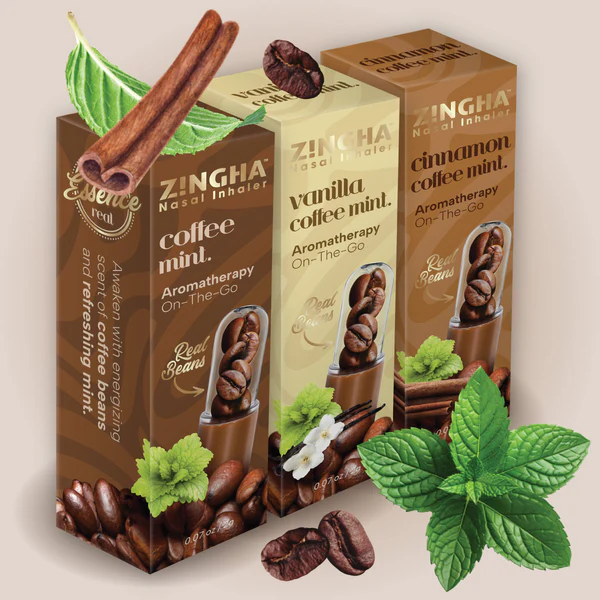 Z!NGHA Cool Beans inhalador sencillo premium 2 ml con aromas Coffee Mint Cinnamon Coffee Mint y Vanilla Coffee Mint
