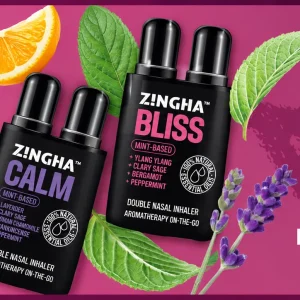 ZINGHA Serie Esencias inhalador nasal doble aromático con aromas BLISS BOOST CALM y SURGE