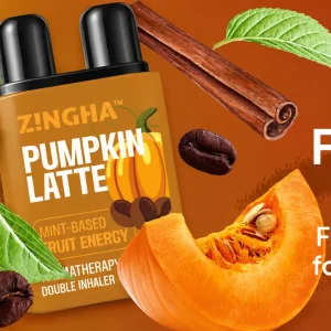 ZINGHA Serie Pumpkin de Temporada inhalador nasal doble aromático con aromas Pumpkin Latte y Pumpkin Spice